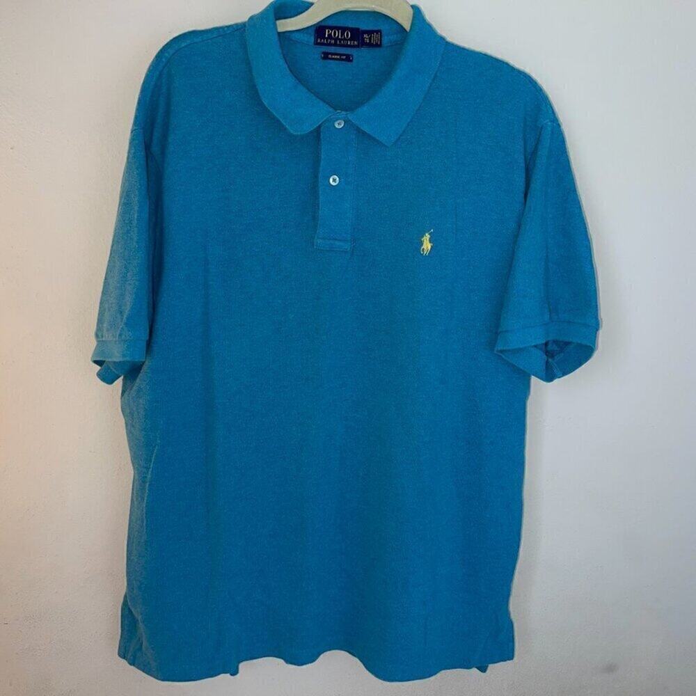 Polo Ralph Lauren Mens XL Teal Blue Short Sleeve Polo Shirt Pony Logo